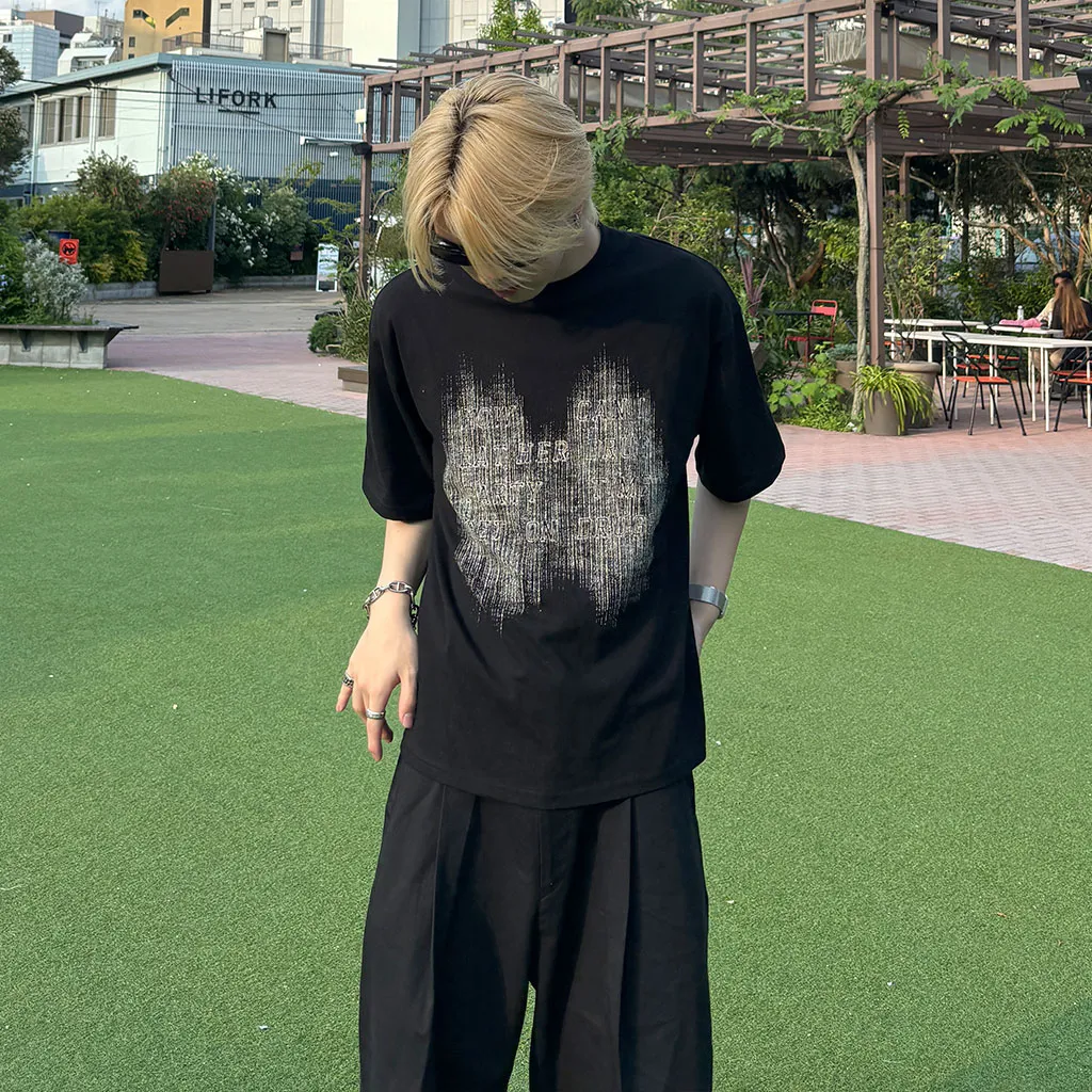 (ユニセックス) ブラッシュプリントTシャツ