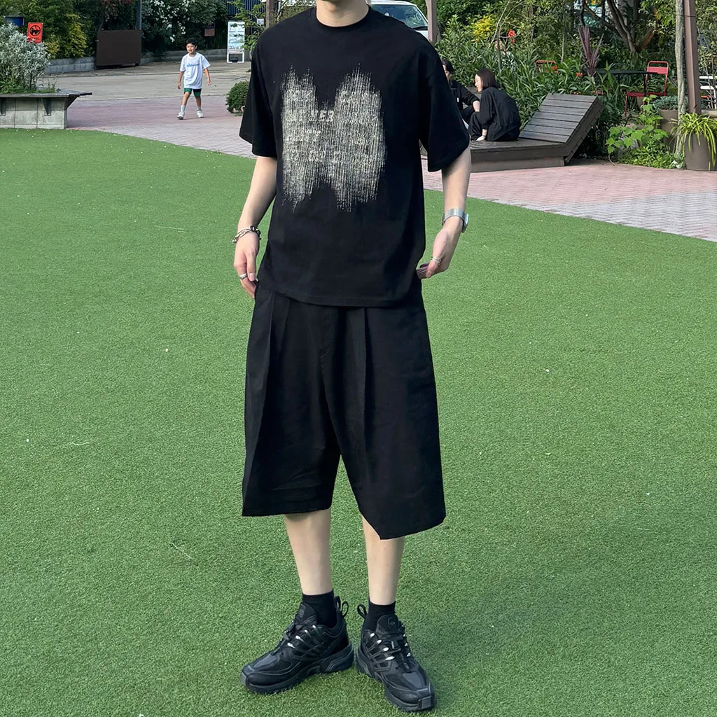 (ユニセックス) ブラッシュプリントTシャツ