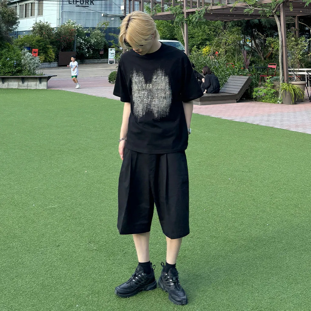 (ユニセックス) ブラッシュプリントTシャツ
