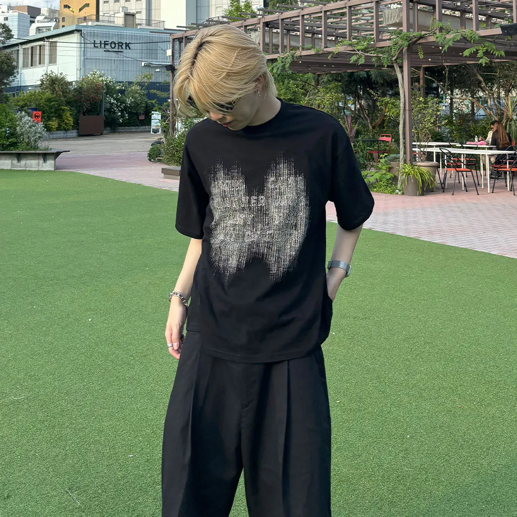 (ユニセックス) ブラッシュプリントTシャツ