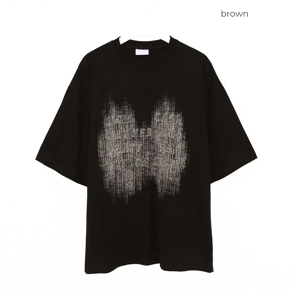 (ユニセックス) ブラッシュプリントTシャツ