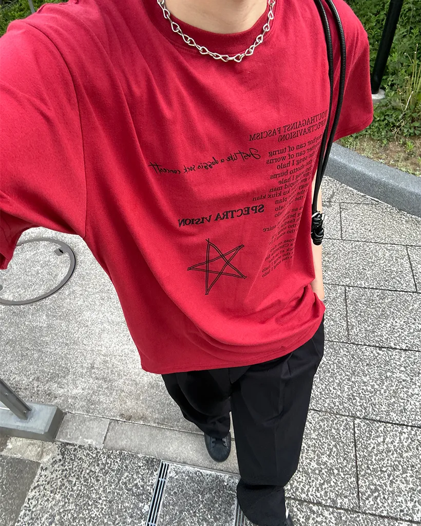 （ユニセックス）スターレタリングハーフＴシャツ