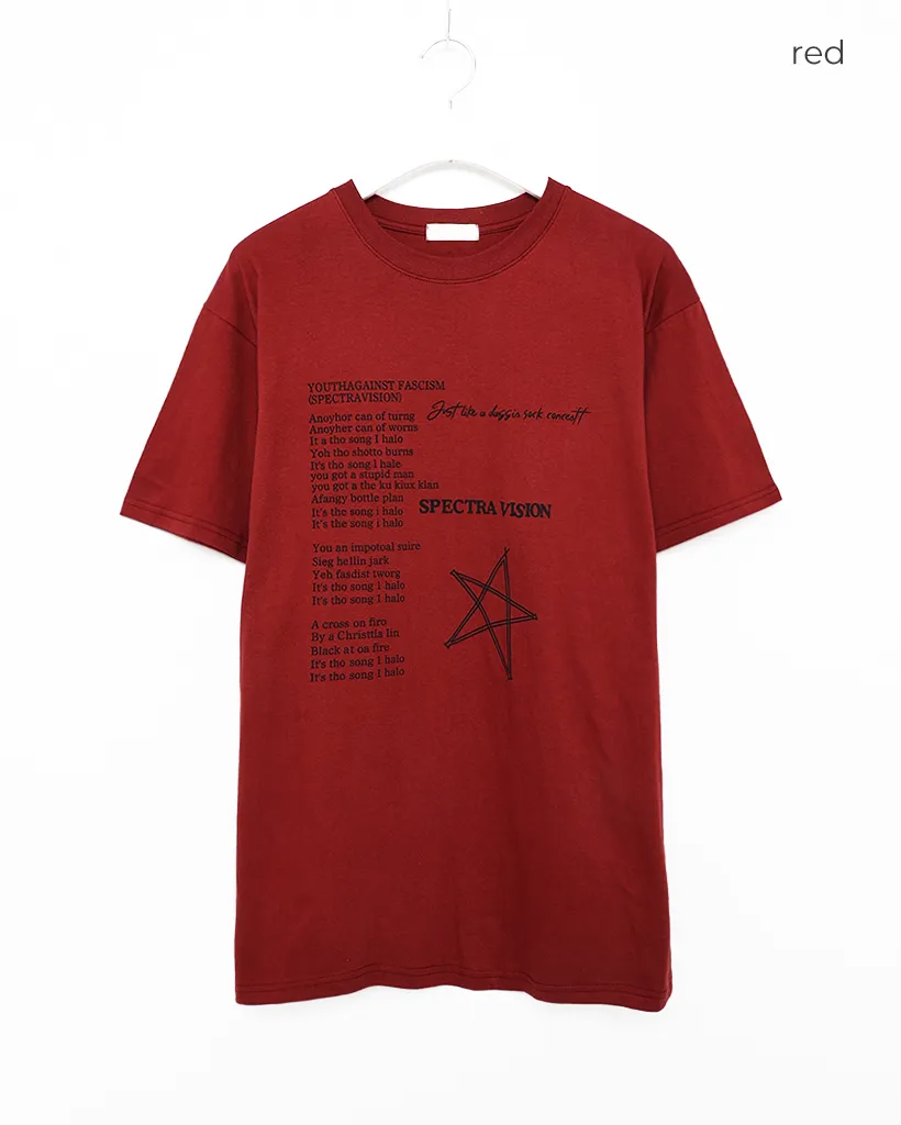 （ユニセックス）スターレタリングハーフＴシャツ