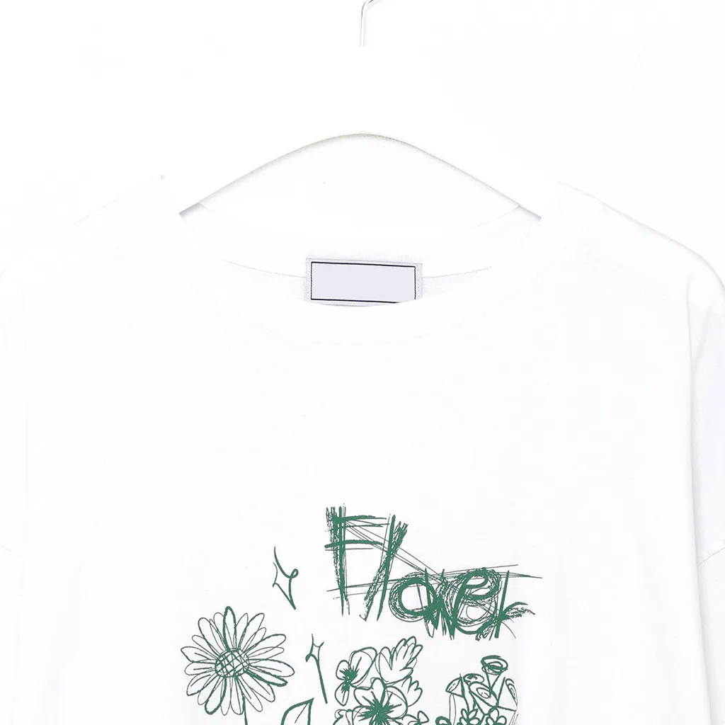 (ユニセックス) フラワープリント半袖Tシャツ
