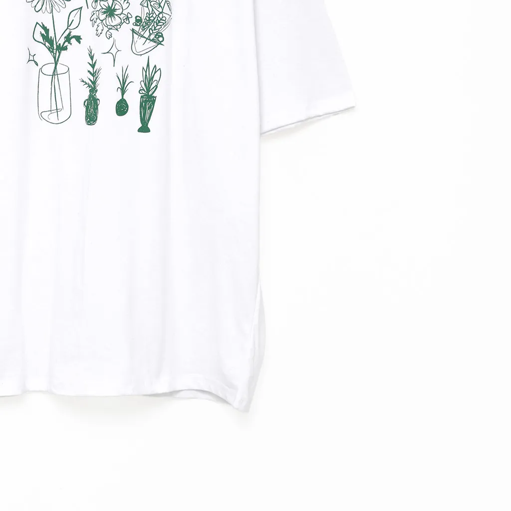 (ユニセックス) フラワープリント半袖Tシャツ