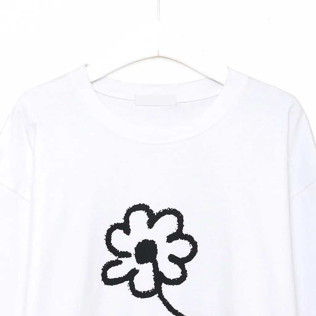 (ユニセックス) フラワーレタリング半袖Ｔシャツ