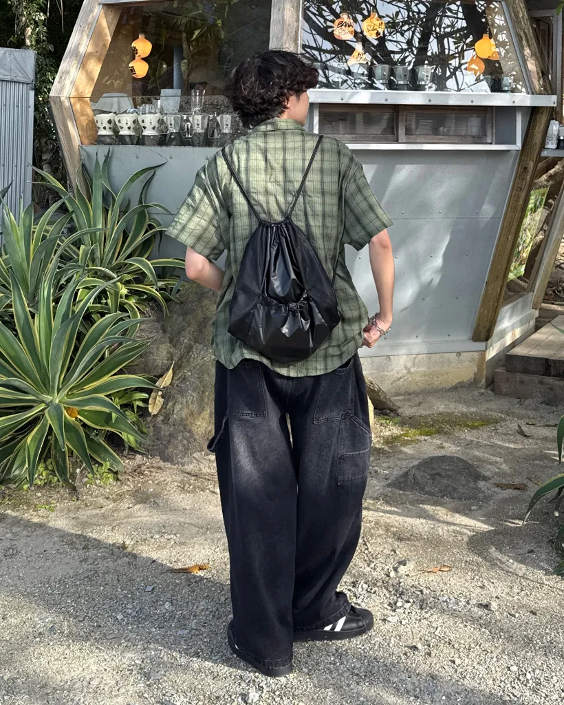 （ユニセックス）タータンチェックハーフシャツ