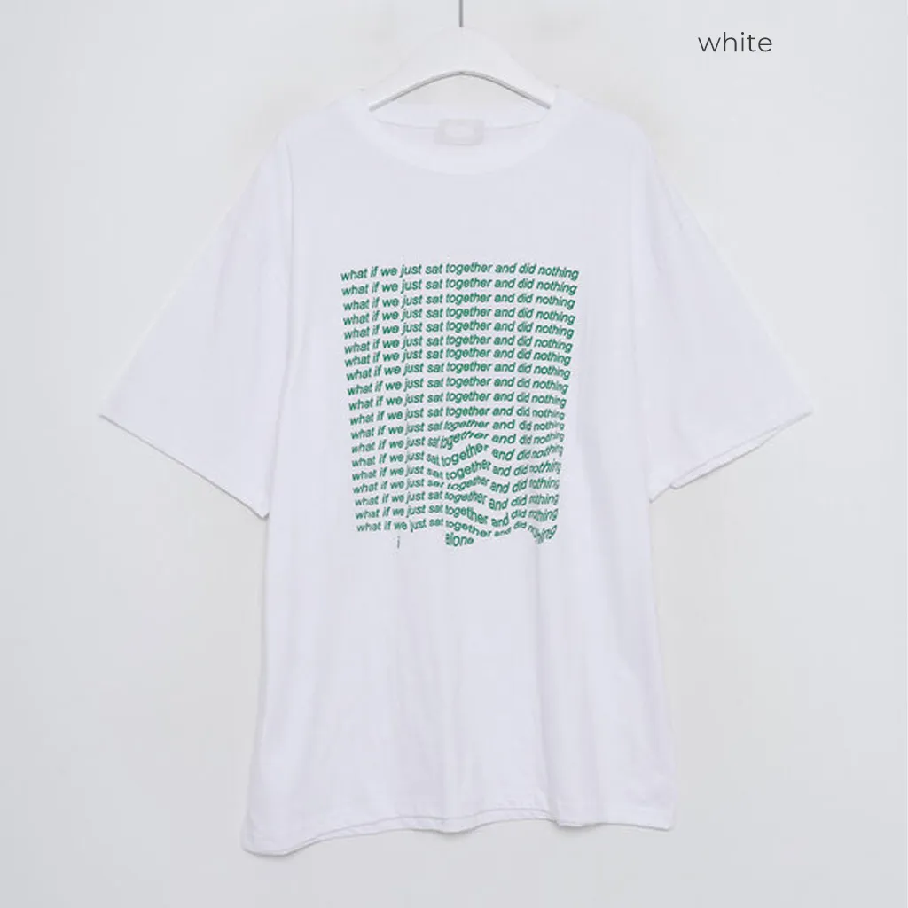 シンプルスクエアレタリング半袖Tシャツ