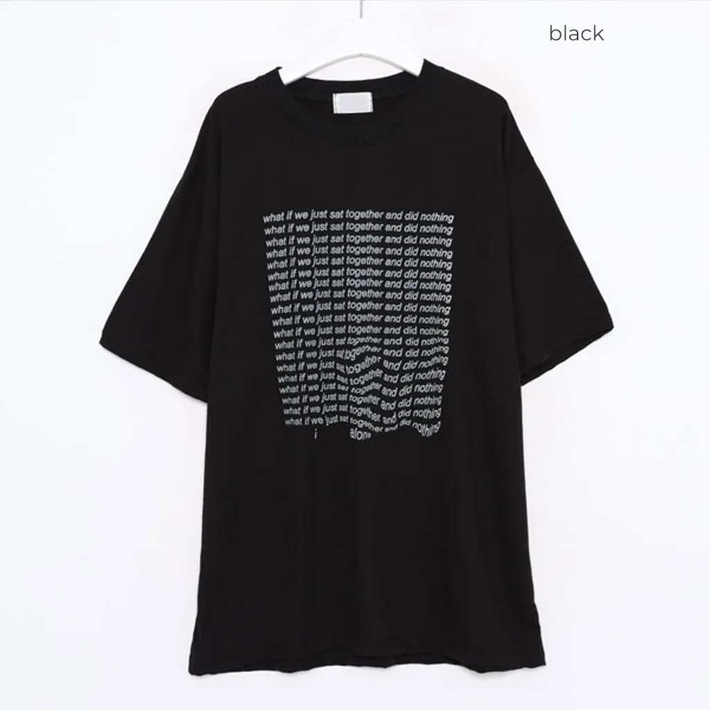 シンプルスクエアレタリング半袖Tシャツ