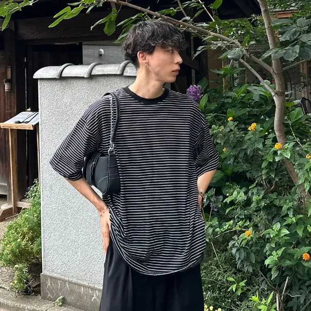 バイカラーボーダーボックスTシャツ