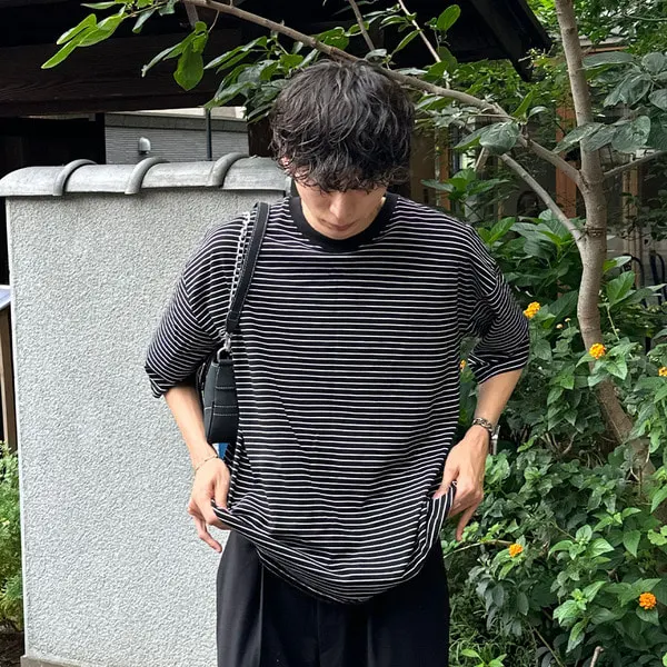 バイカラーボーダーボックスTシャツ