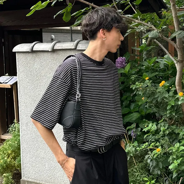 バイカラーボーダーボックスTシャツ