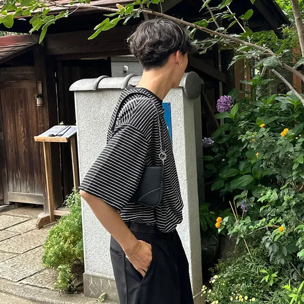 バイカラーボーダーボックスTシャツ