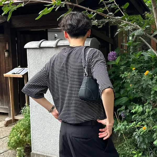 バイカラーボーダーボックスTシャツ