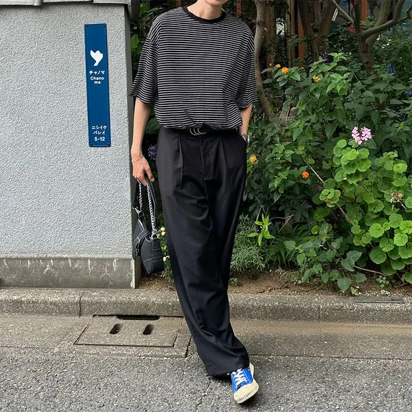 バイカラーボーダーボックスTシャツ