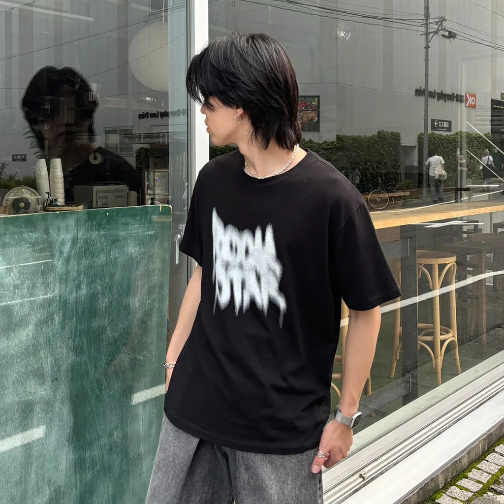 (ユニセックス)ロックプリントTシャツ