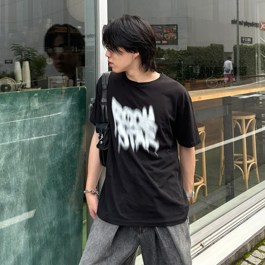 (ユニセックス)ロックプリントTシャツ