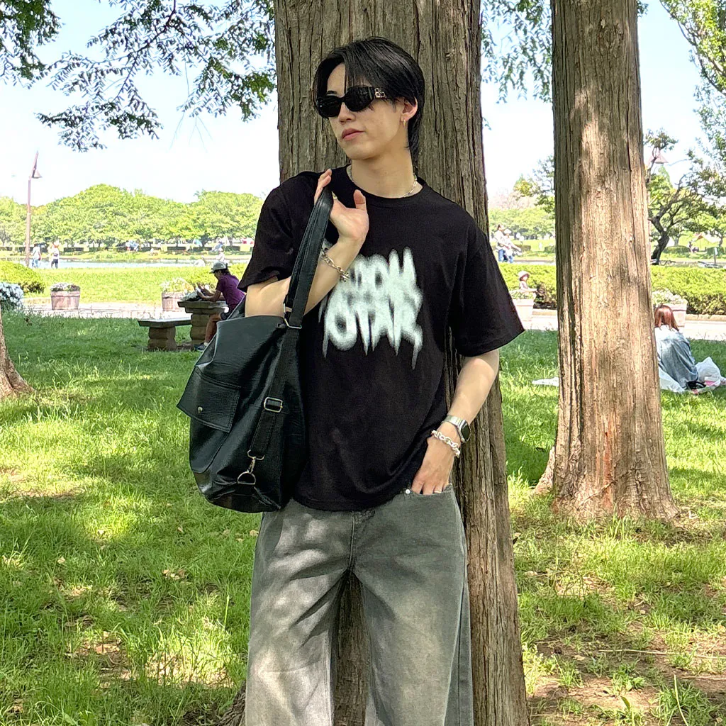 (ユニセックス)ロックプリントTシャツ