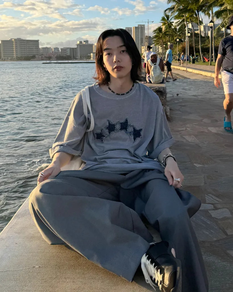 スターデニムウォッシュ半袖Tシャツ