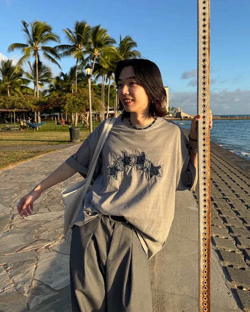スターデニムウォッシュ半袖Tシャツ