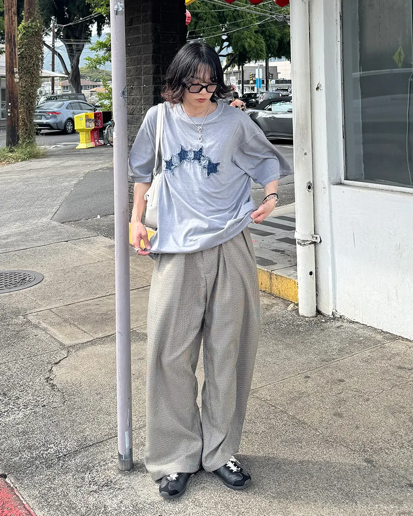 スターデニムウォッシュ半袖Tシャツ