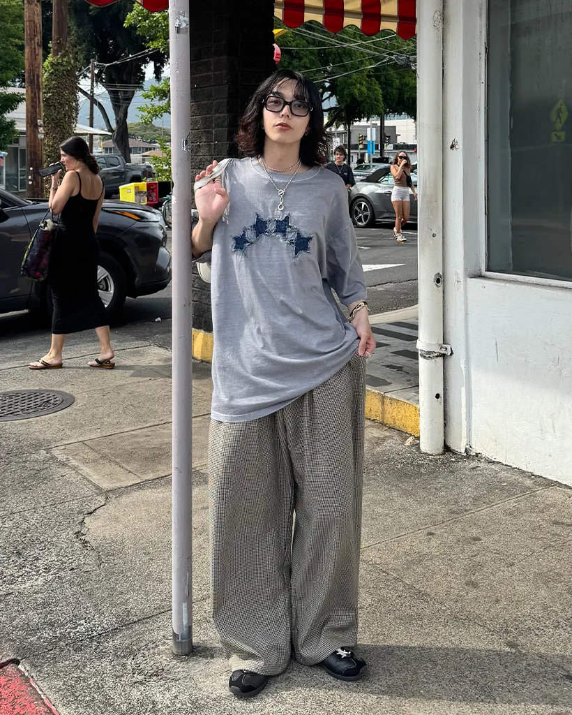 スターデニムウォッシュ半袖Tシャツ