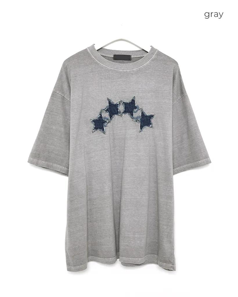 スターデニムウォッシュ半袖Tシャツ