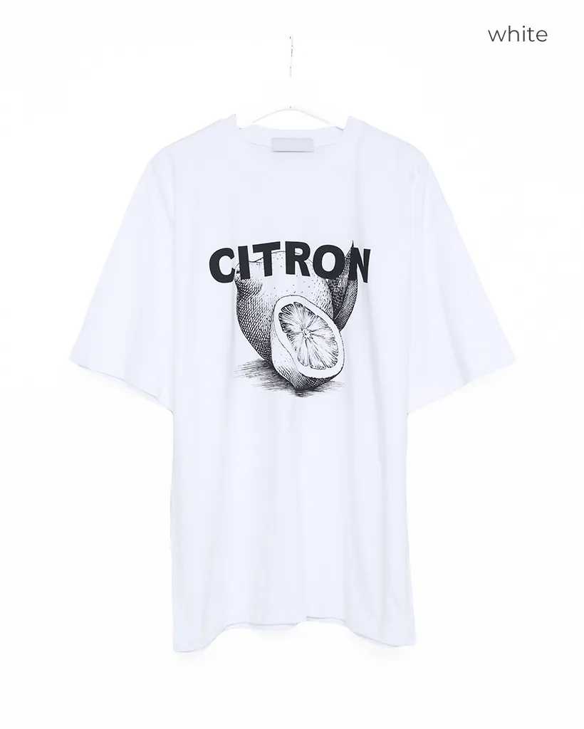 （ユニセックス）レモンプリントTシャツ