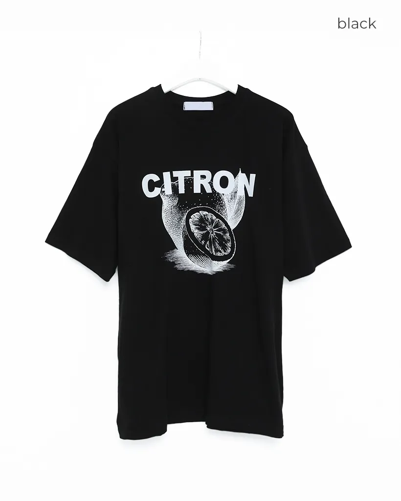 （ユニセックス）レモンプリントTシャツ