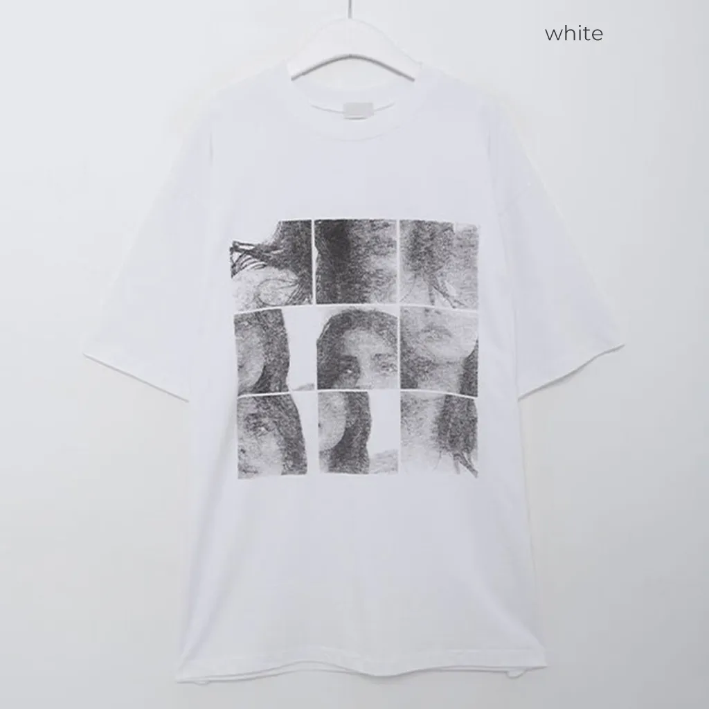 (ユニセックス) スクエアプリントTシャツ