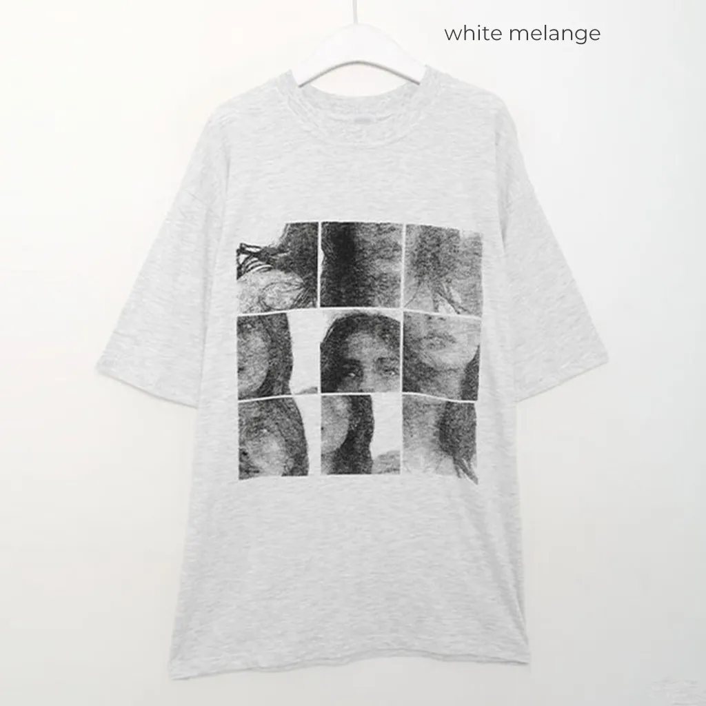 (ユニセックス) スクエアプリントTシャツ