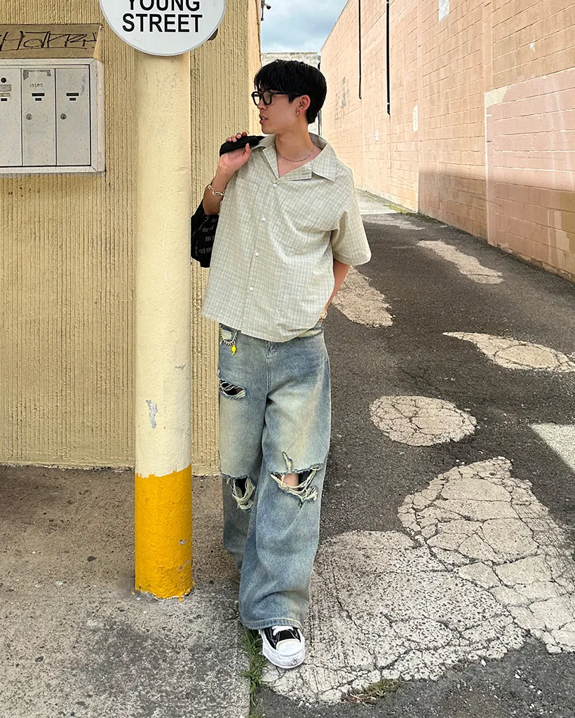 ツーポケットチェック半袖シャツ