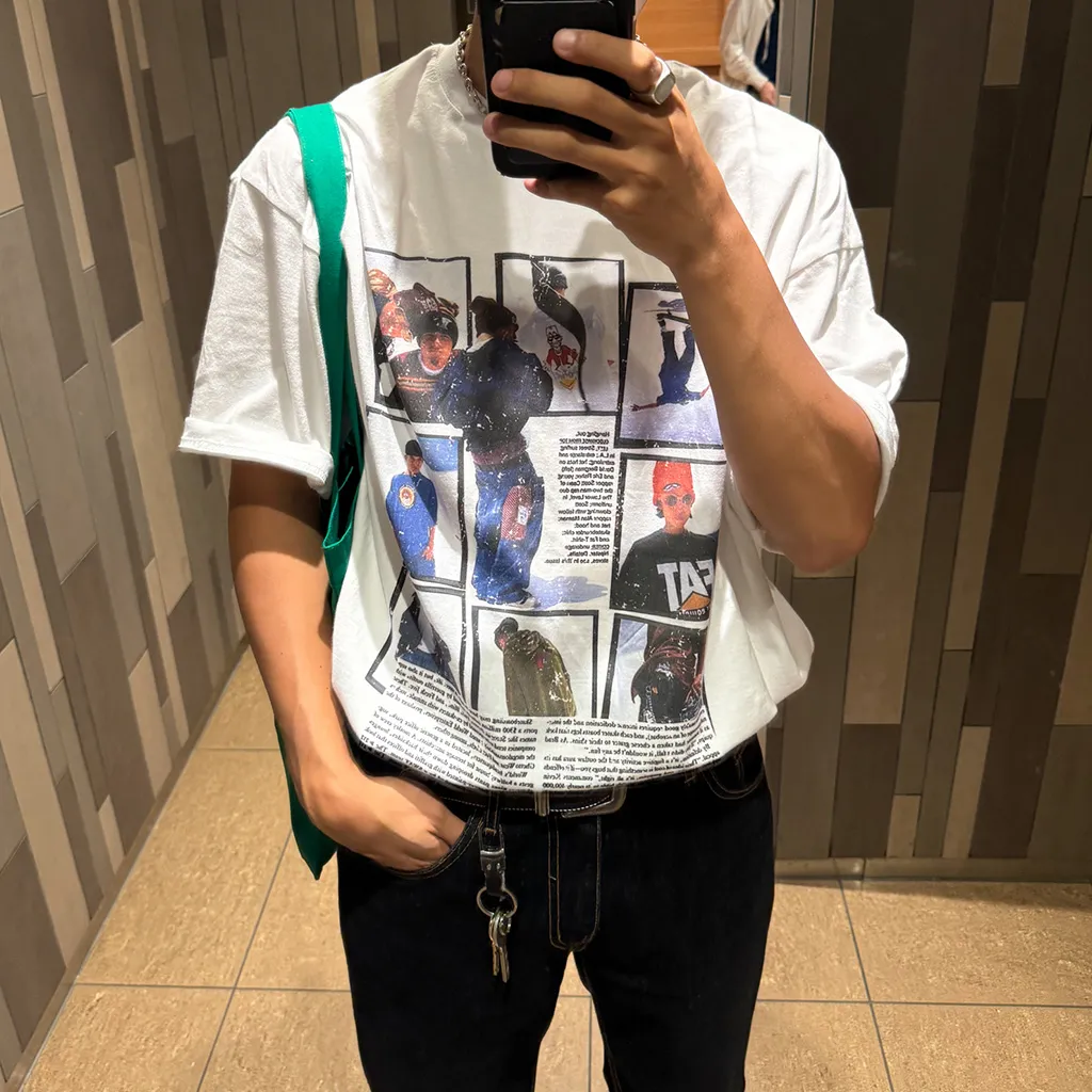 ビンテージボードプリントTシャツ