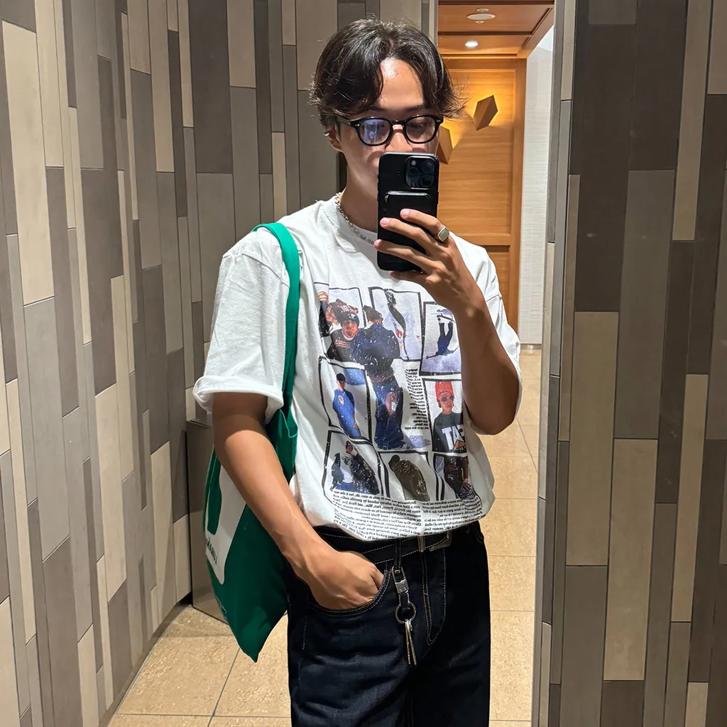 ビンテージボードプリントTシャツ