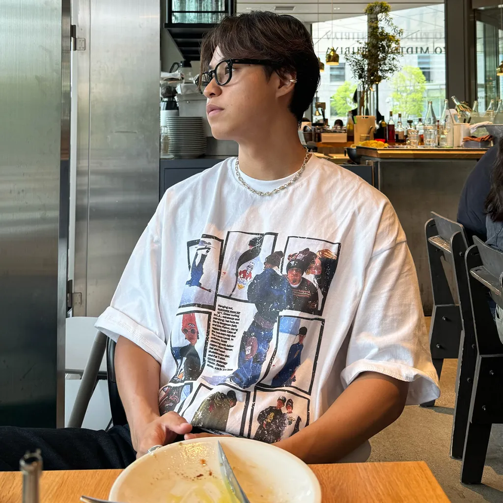ビンテージボードプリントTシャツ