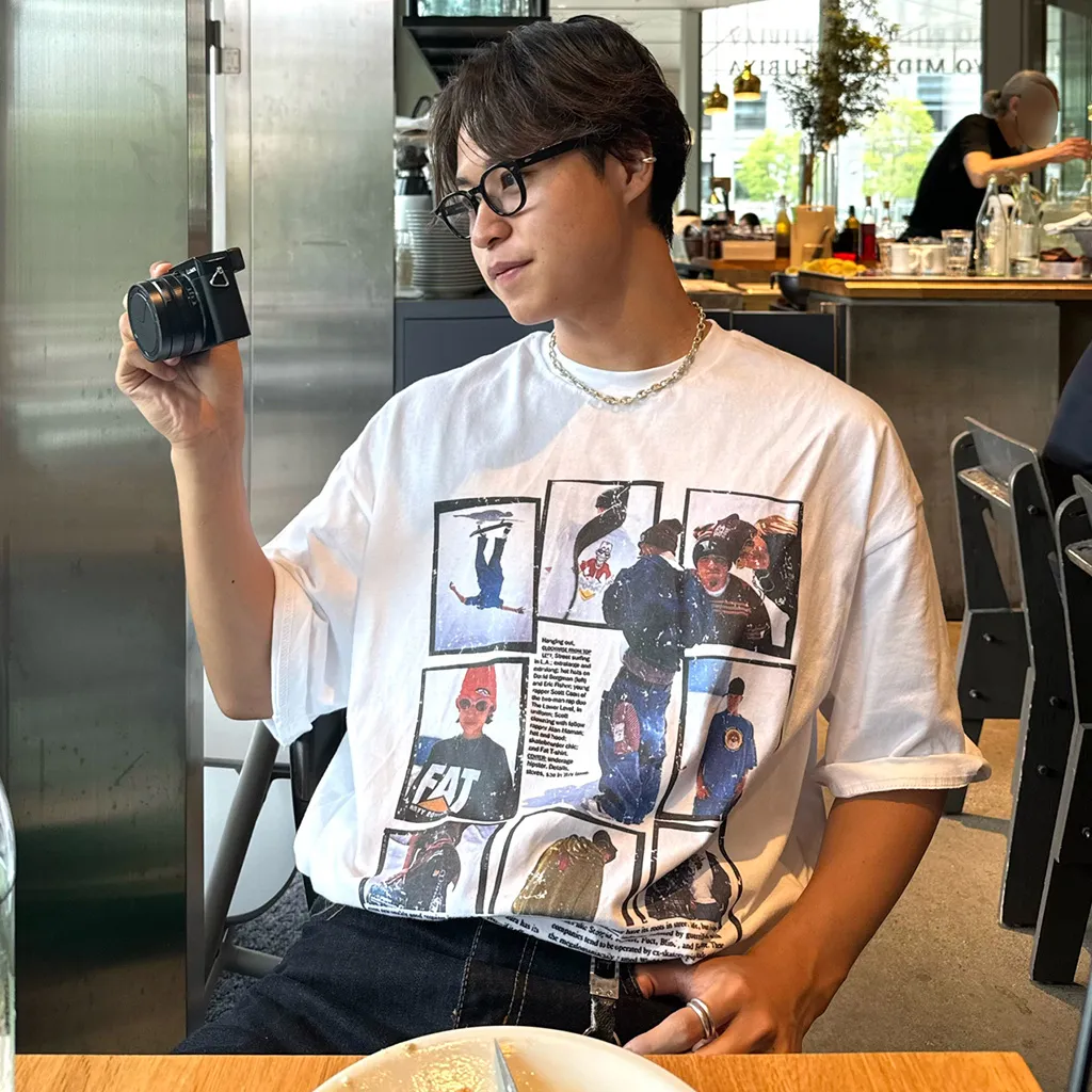ビンテージボードプリントTシャツ