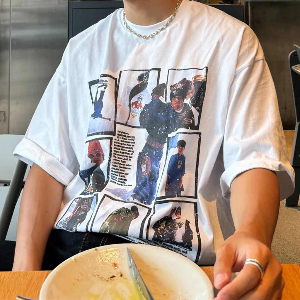 ビンテージボードプリントTシャツ