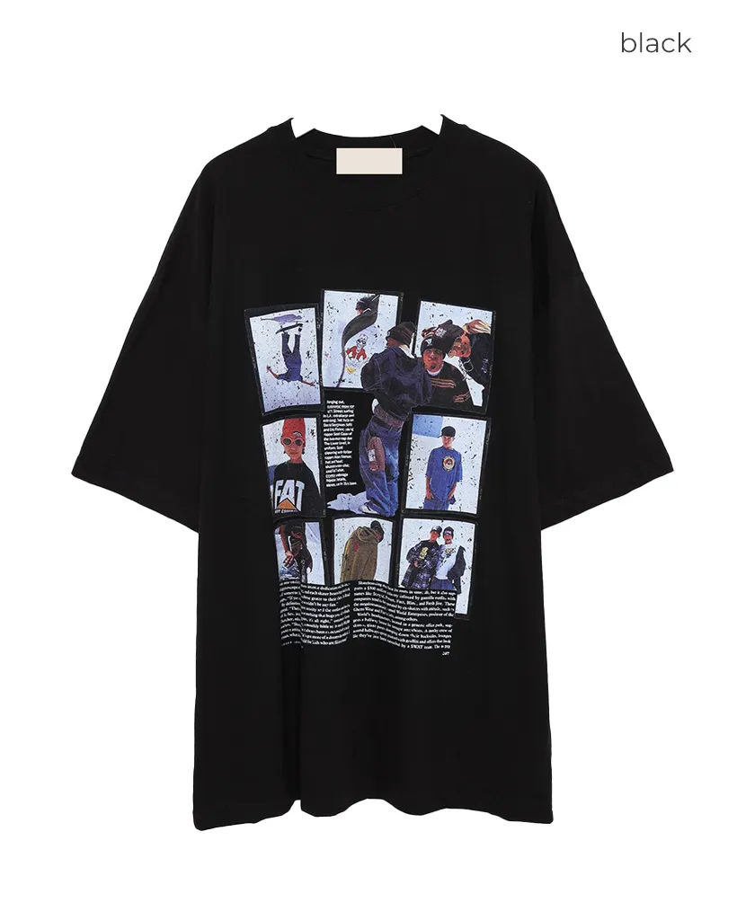 ビンテージボードプリントTシャツ