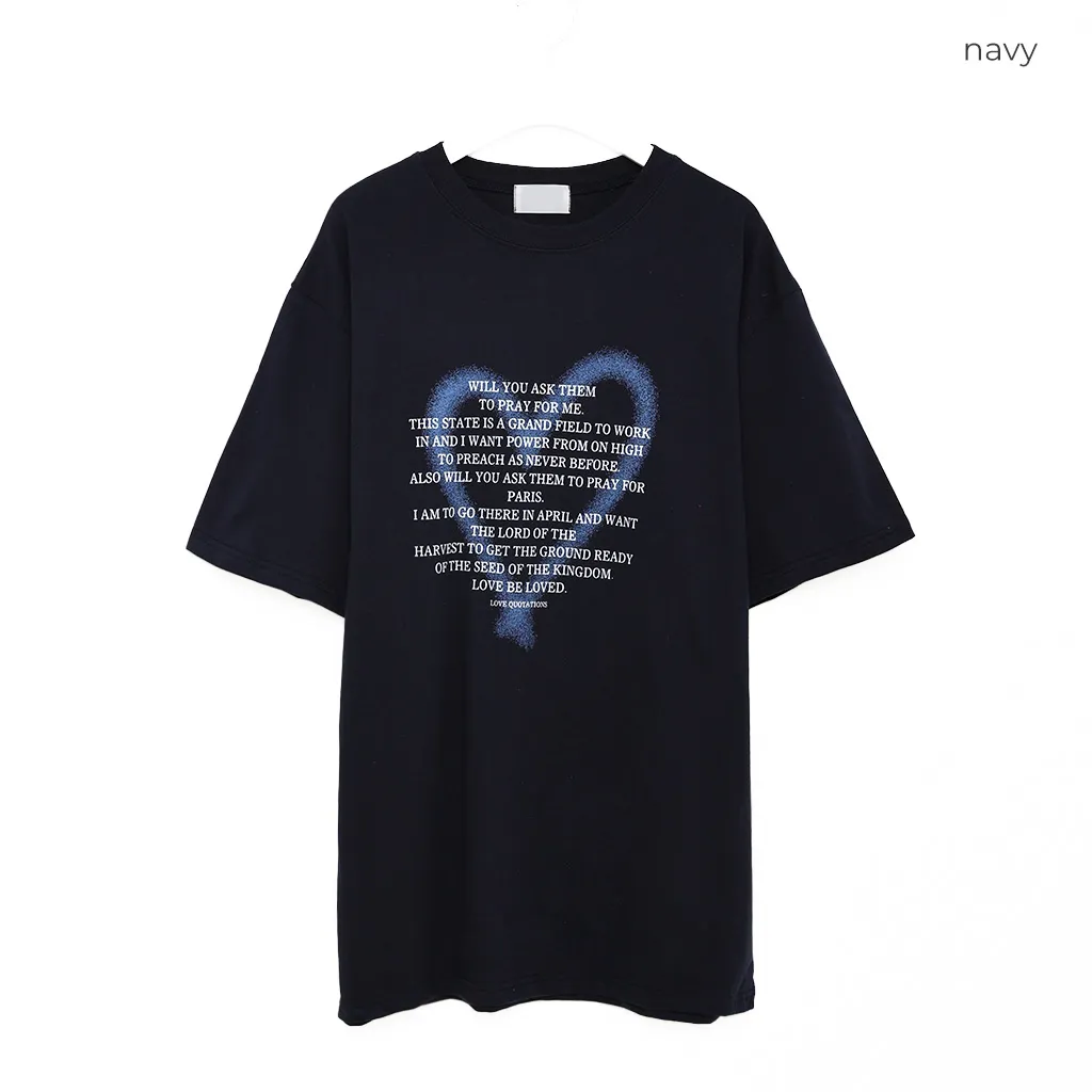 (ユニセックス) ハートスプレーポイント半袖Tシャツ