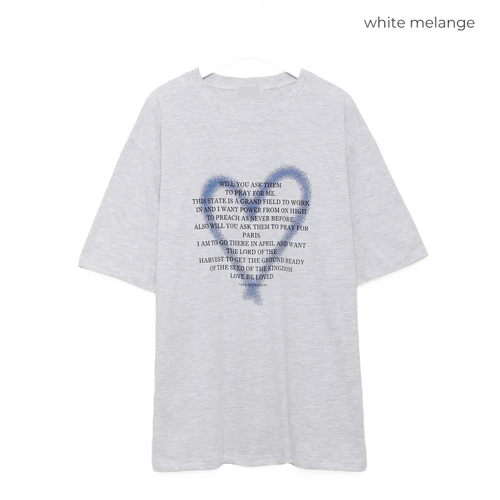 (ユニセックス) ハートスプレーポイント半袖Tシャツ