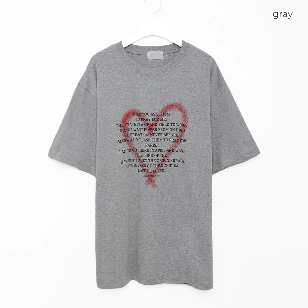 (ユニセックス) ハートスプレーポイント半袖Tシャツ