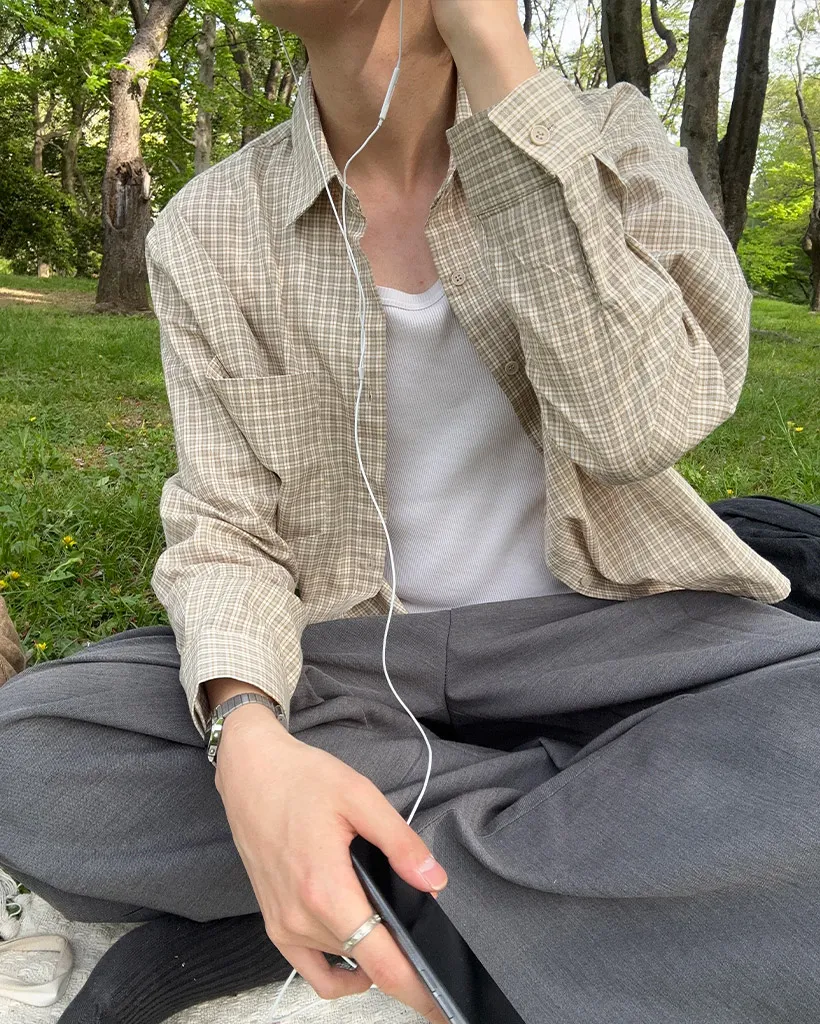 チェッククロップドシャツ
