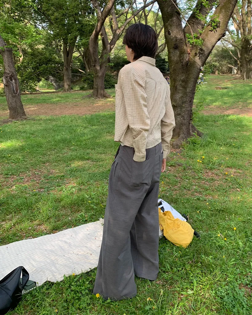 チェッククロップドシャツ