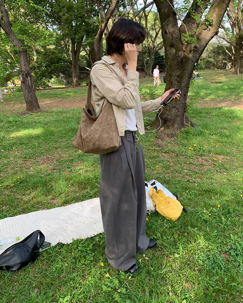 チェッククロップドシャツ