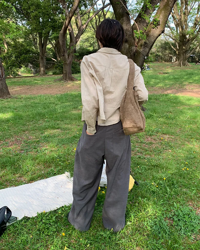 チェッククロップドシャツ