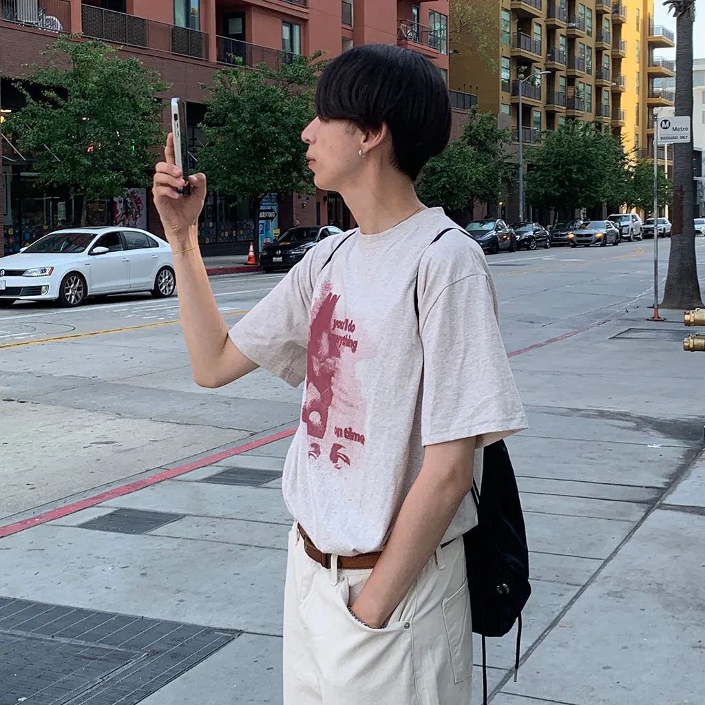 ヴィンテージプリント半袖Tシャツ