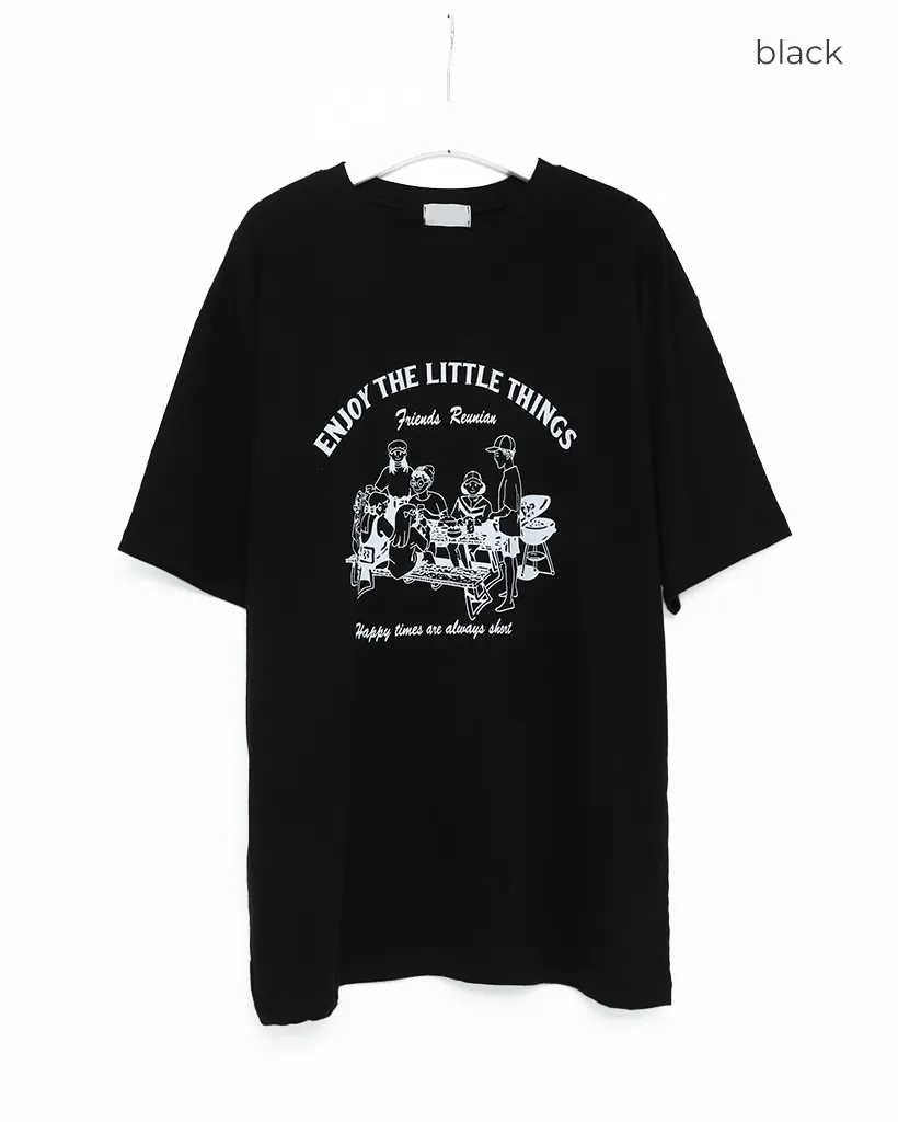（ユニセックス）オーバーフィットプリント半袖Tシャツ