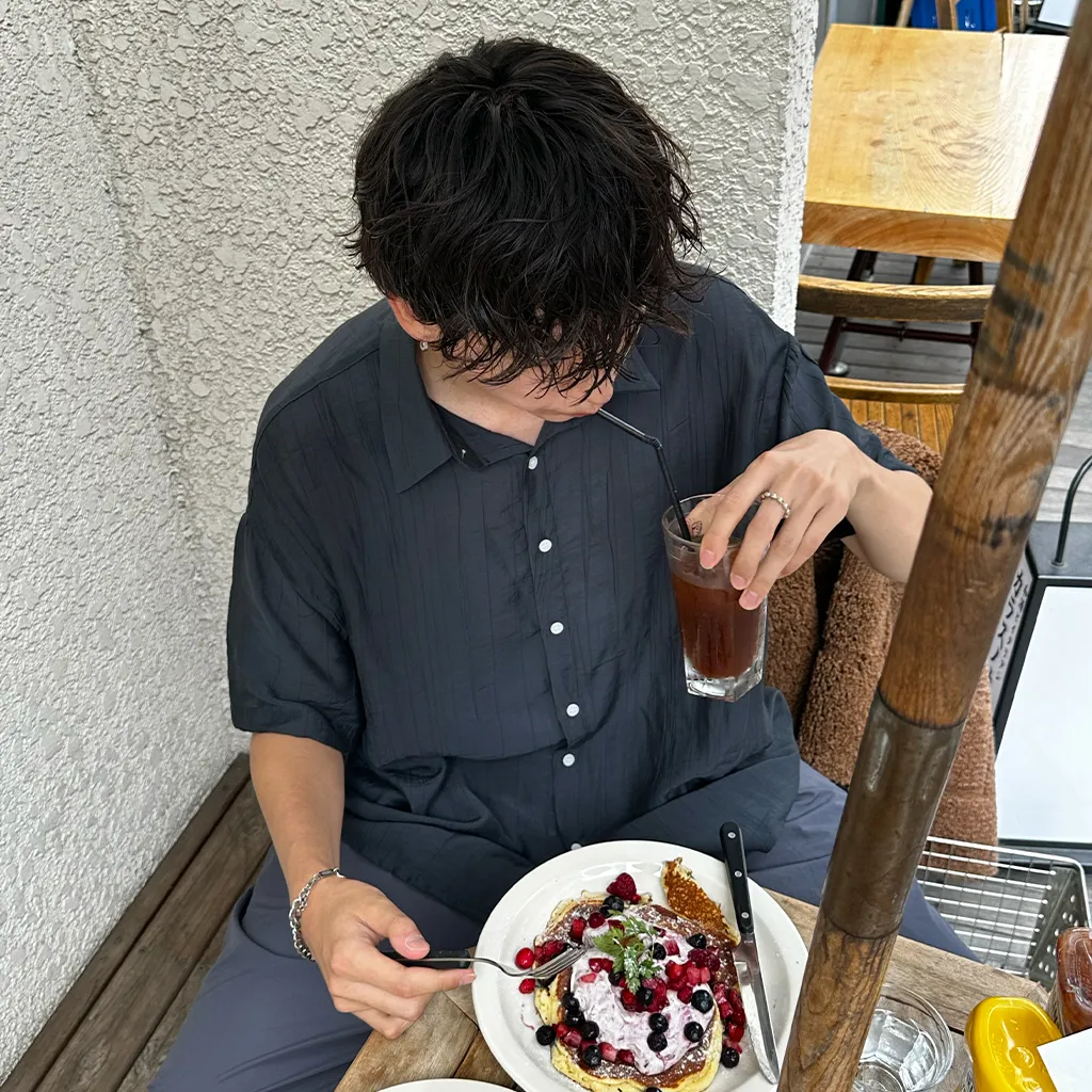 リネンライクシャーリング半袖シャツ