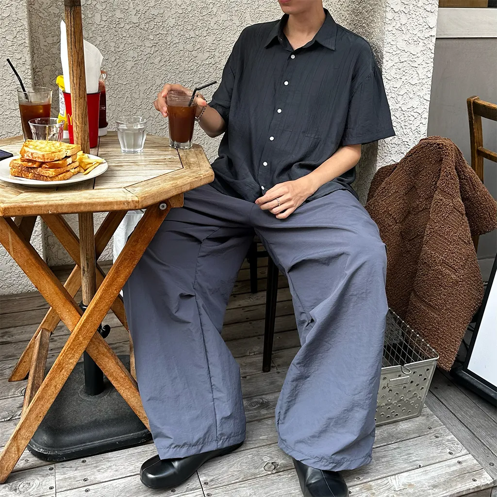 リネンライクシャーリング半袖シャツ