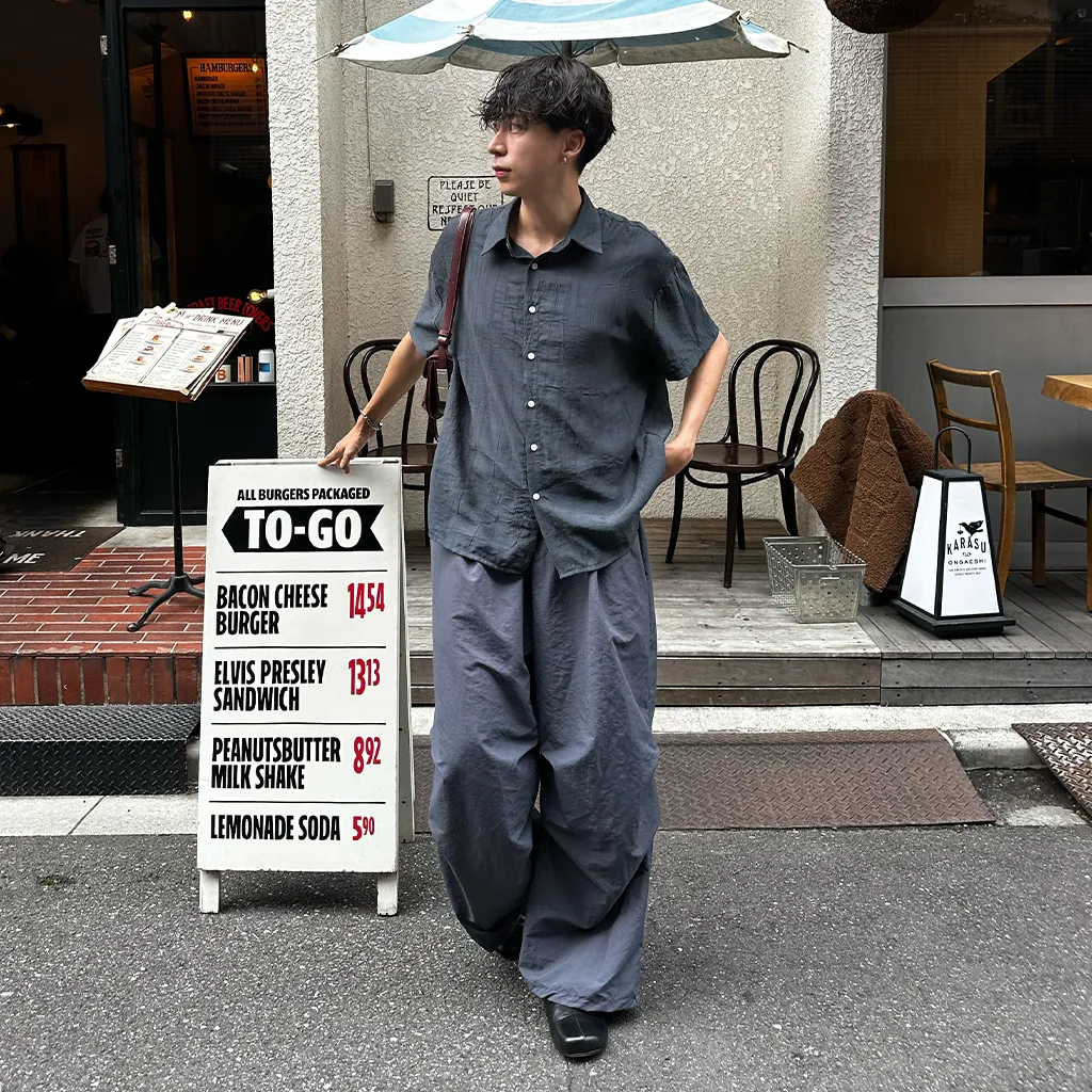 リネンライクシャーリング半袖シャツ